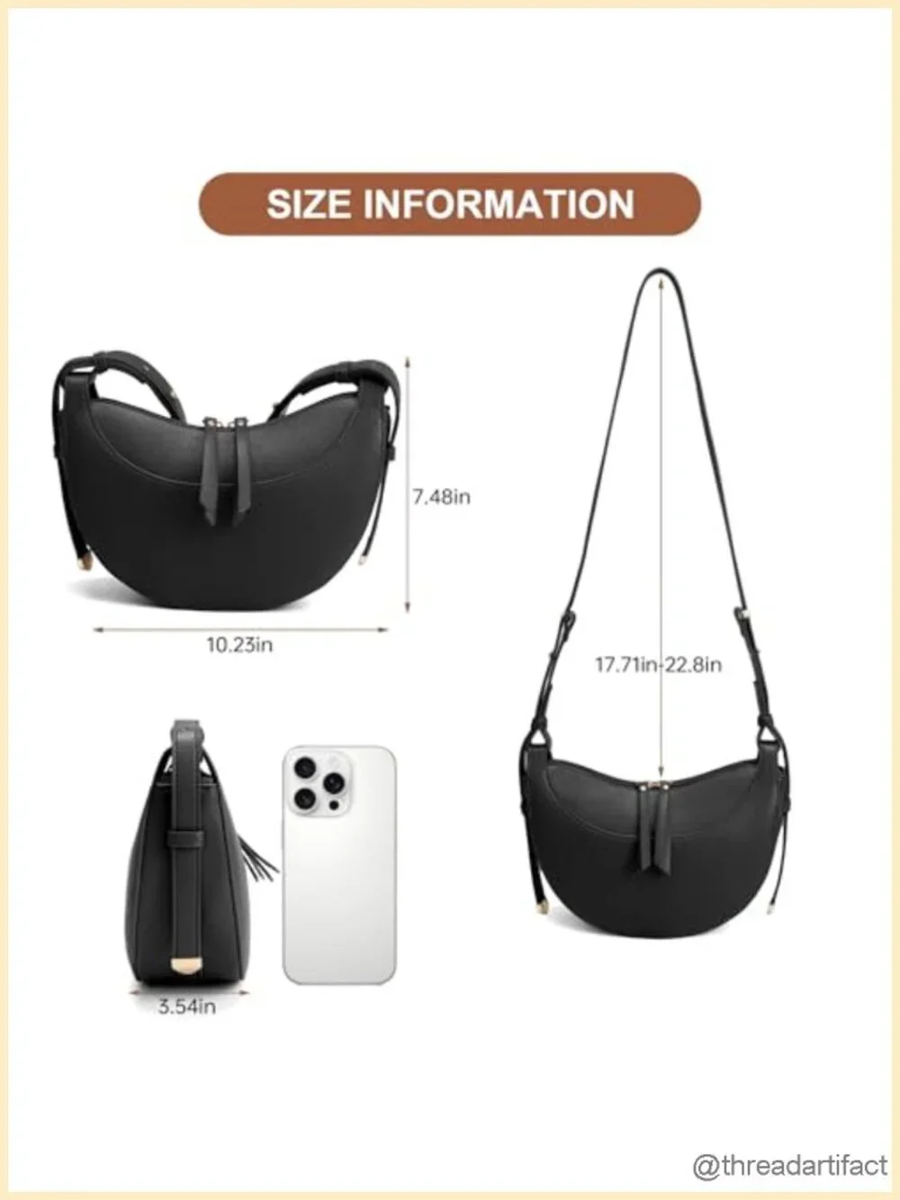 Grain Faux Leather Adjustable Saddle Crossbody Bag for Women